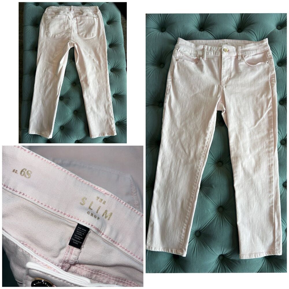 White House Black Market Light Pink Ankle Slim Jeans
